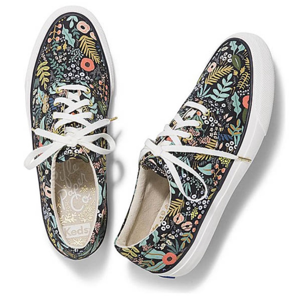 EUC- KEDS X Rifle Paper Co βLourdes Floral Anchorβ Lace Up Sneakers